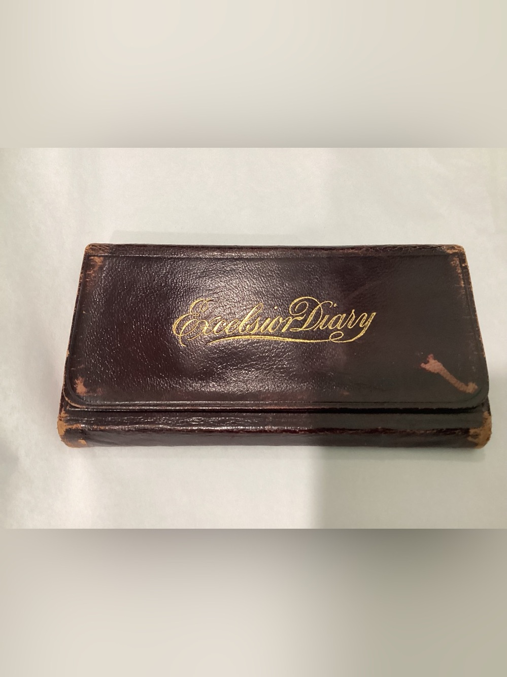 Antique EXCELSIOR Diary 1902 Burgandy color leather, antique popular Brand of